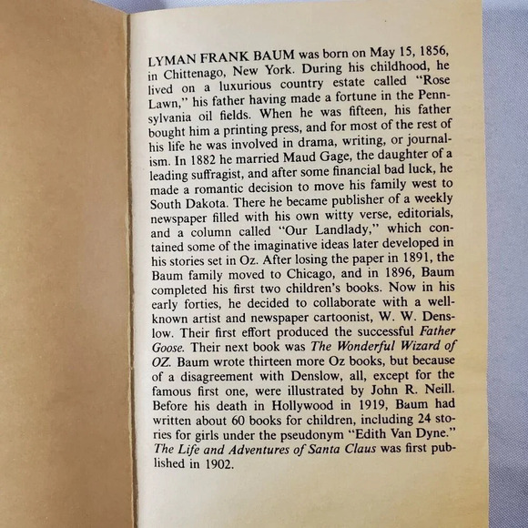 The Life And Adventures Of Santa Claus  by L. Frank Baum vintage paperback - Picture 9 of 9
